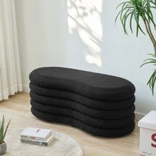 Andres Boucle Storage Ottoman Bench